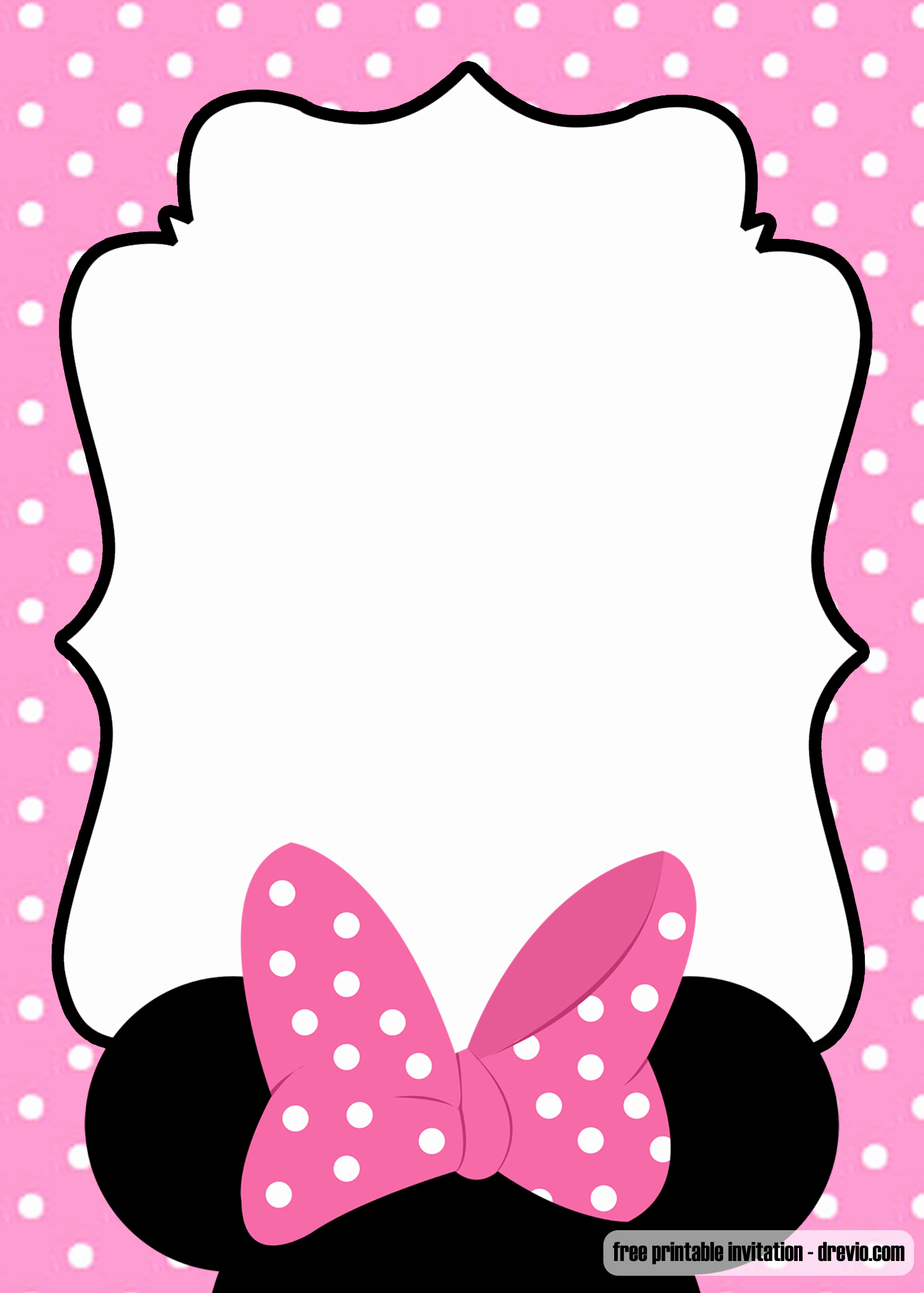 Minnie Mouse Invitation Template Free Best Of Free Polka Dot Pink Minnie Mouse Invitation Template