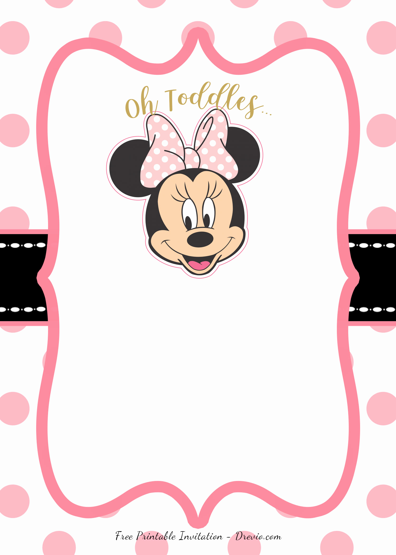 Minnie Mouse Invitation Template Free Fresh Free Pink Minnie Mouse Birthday Party Diy Printable