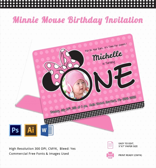 Minnie Mouse Invitation Template Free Luxury Awesome Minnie Mouse Invitation Template 27 Free Psd
