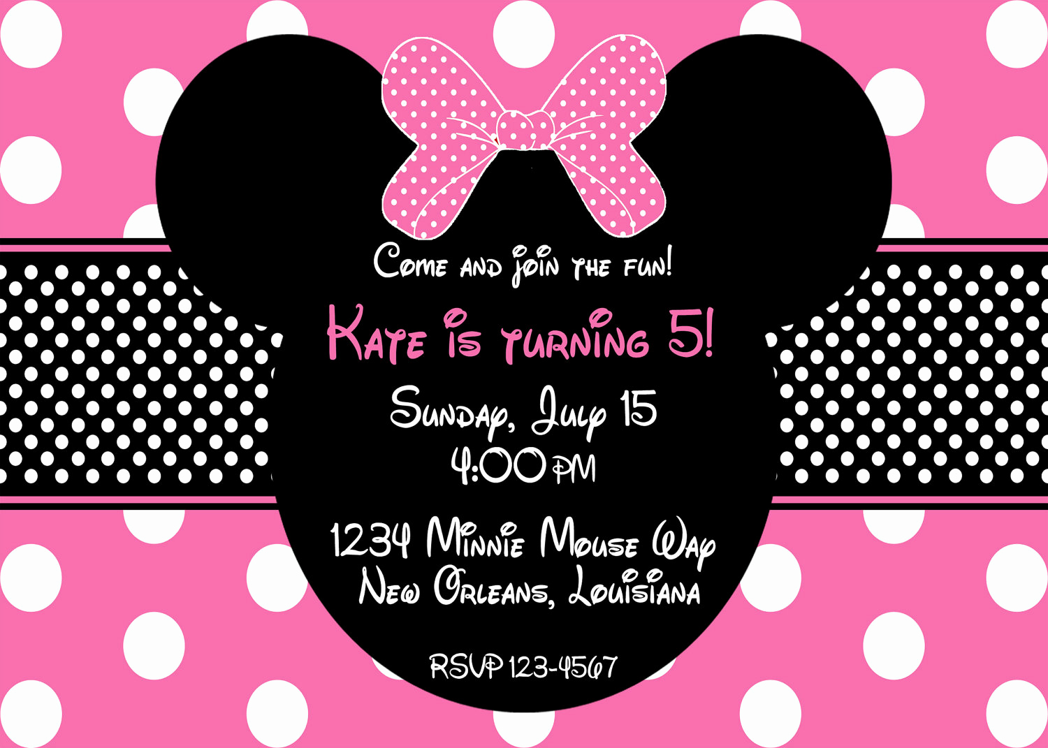 Minnie Mouse Invitation Template Lovely Etsy Your Place to and Sell All Things Handmade