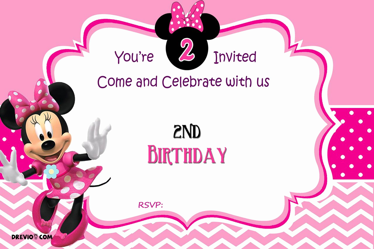 Minnie Mouse Invitation Wording Best Of Free Minnie Mouse 2nd Birthday Invitation