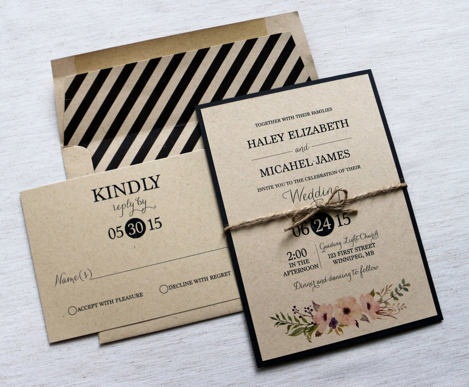 Modern Wedding Invitation Wording Awesome Modern Wedding Invitation Kraft Wedding Invitation Rustic