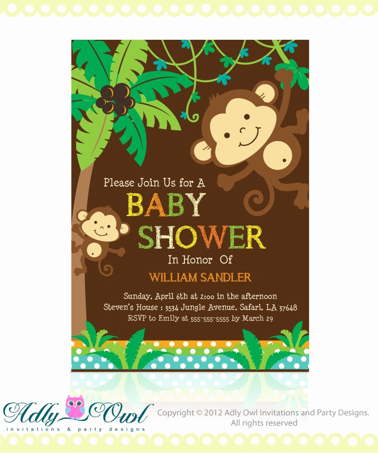 Monkey Baby Shower Invitation Fresh Request A Custom order and Have something Made Just for You