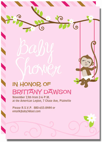 monkey baby shower invitations templates