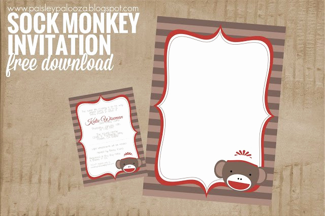 Monkey Invitation Templates Free Inspirational Mod Monkey Invitation Templates