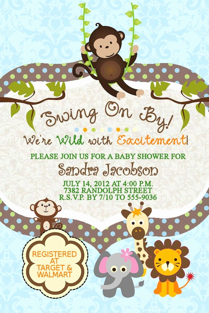 Monkey Invitation Templates Free Unique Best 25 Baby Shower Monkey Ideas On Pinterest