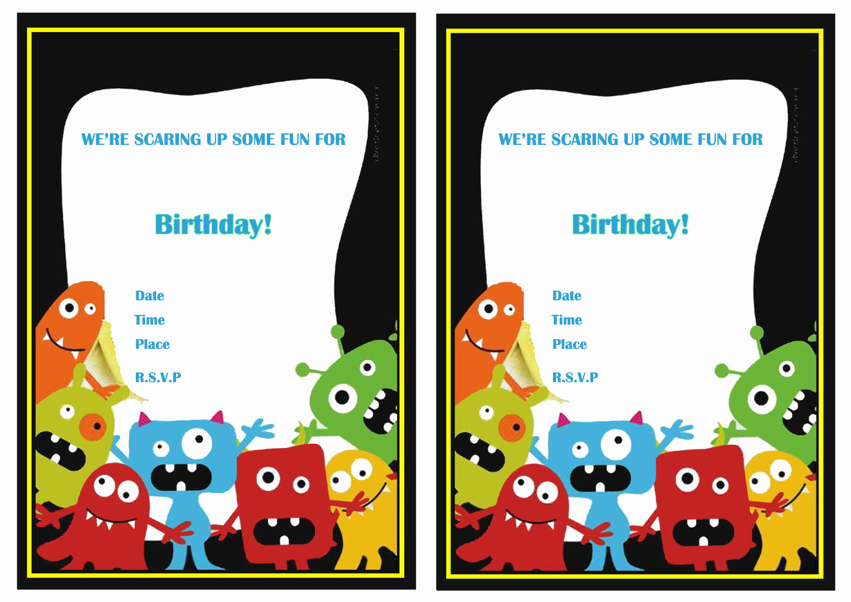 Monster Birthday Invitation Template Awesome Monsters University Birthday Invitations