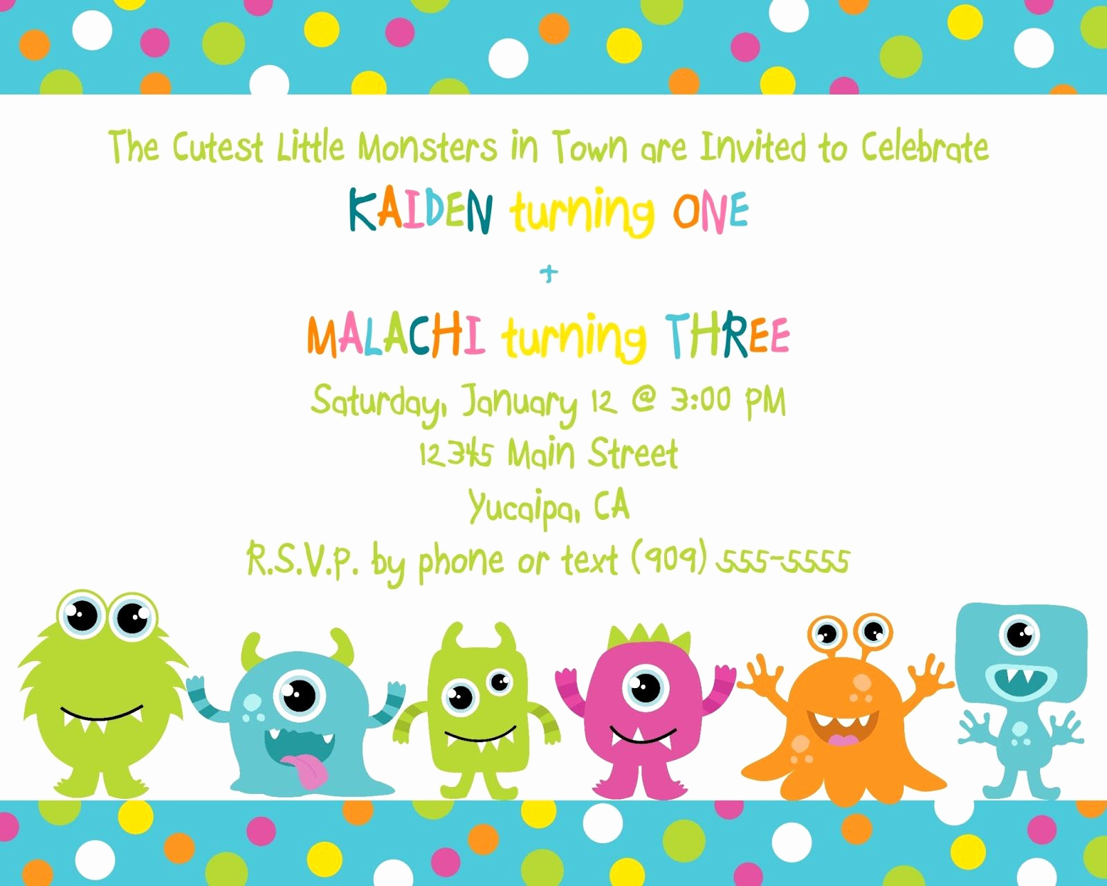 Monster Birthday Invitation Template Fresh Cute Little Monster Birthday Invitation Printable