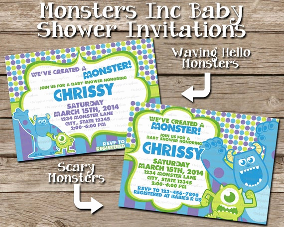 Monsters Inc Baby Shower Invitation Best Of Monsters Inc Baby Shower Invitation Print at by