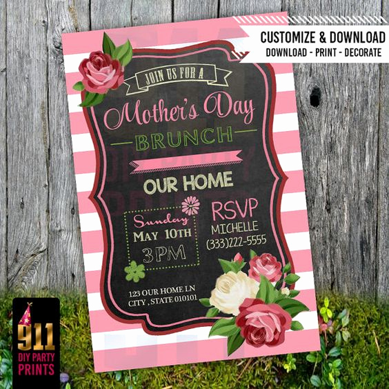 Mother Day Tea Invitation Fresh Mother S Day Brunch Party Invitation Pink
