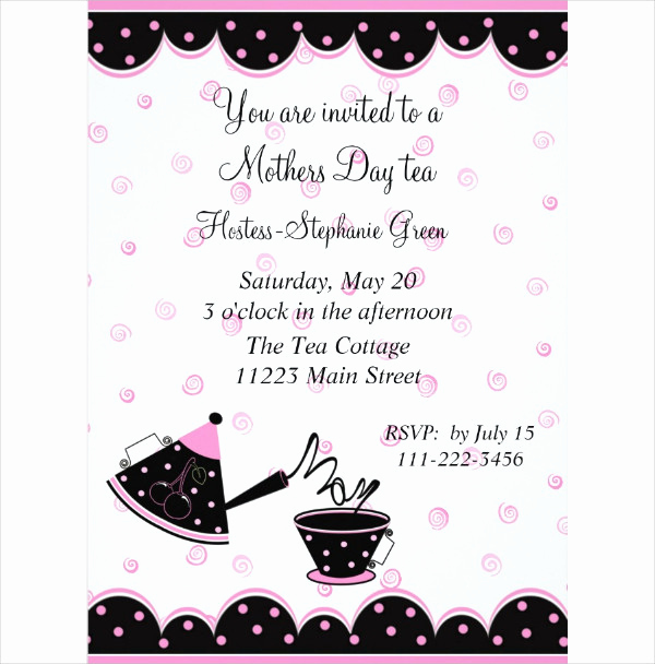 Mothers Day Tea Invitation New 17 Mother S Day Invitation Templates Free &amp; Premium