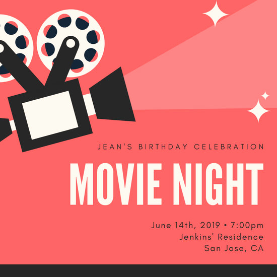 Movie Night Invitation Templates Beautiful Customize 183 Movie Night Invitation Templates Online Canva