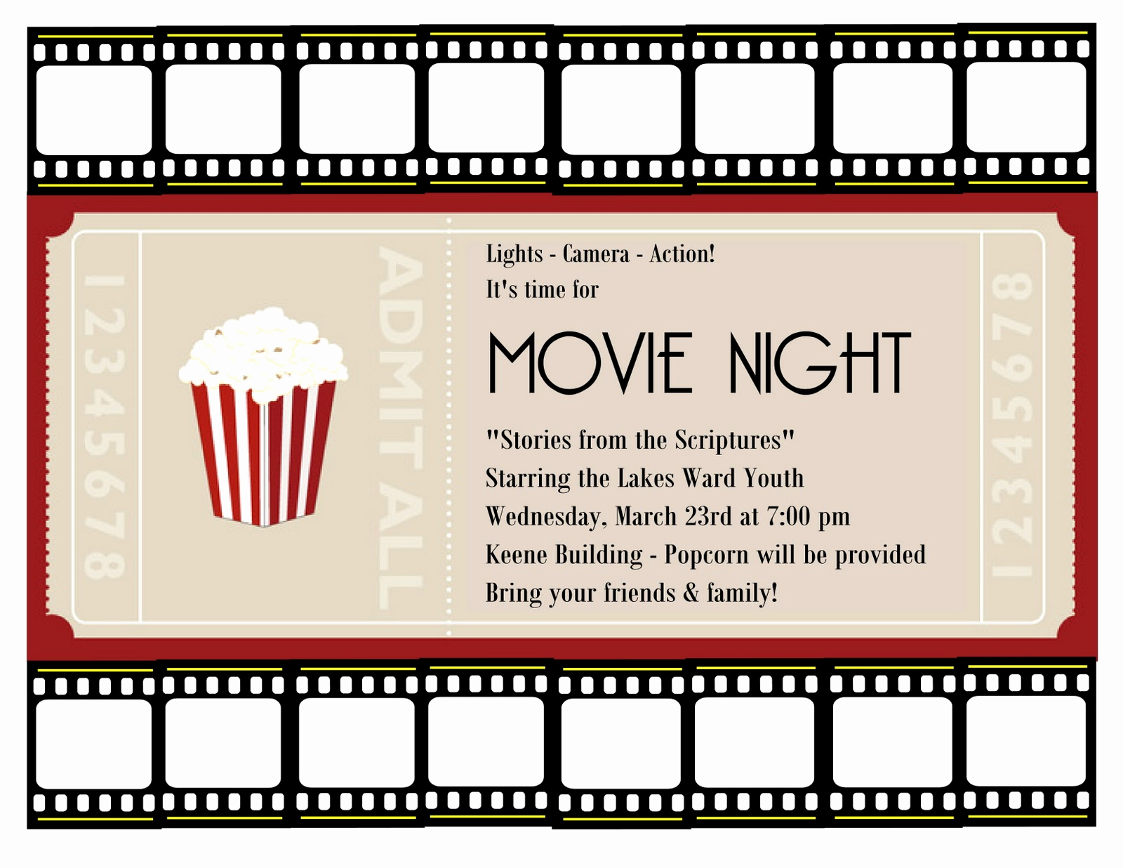 Movie Night Invitation Templates Elegant A Place for the Lady Good Times at Church
