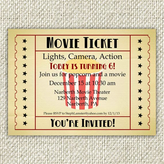 Movie Ticket Party Invitation Fresh Best 25 Vintage Movie theater Ideas On Pinterest