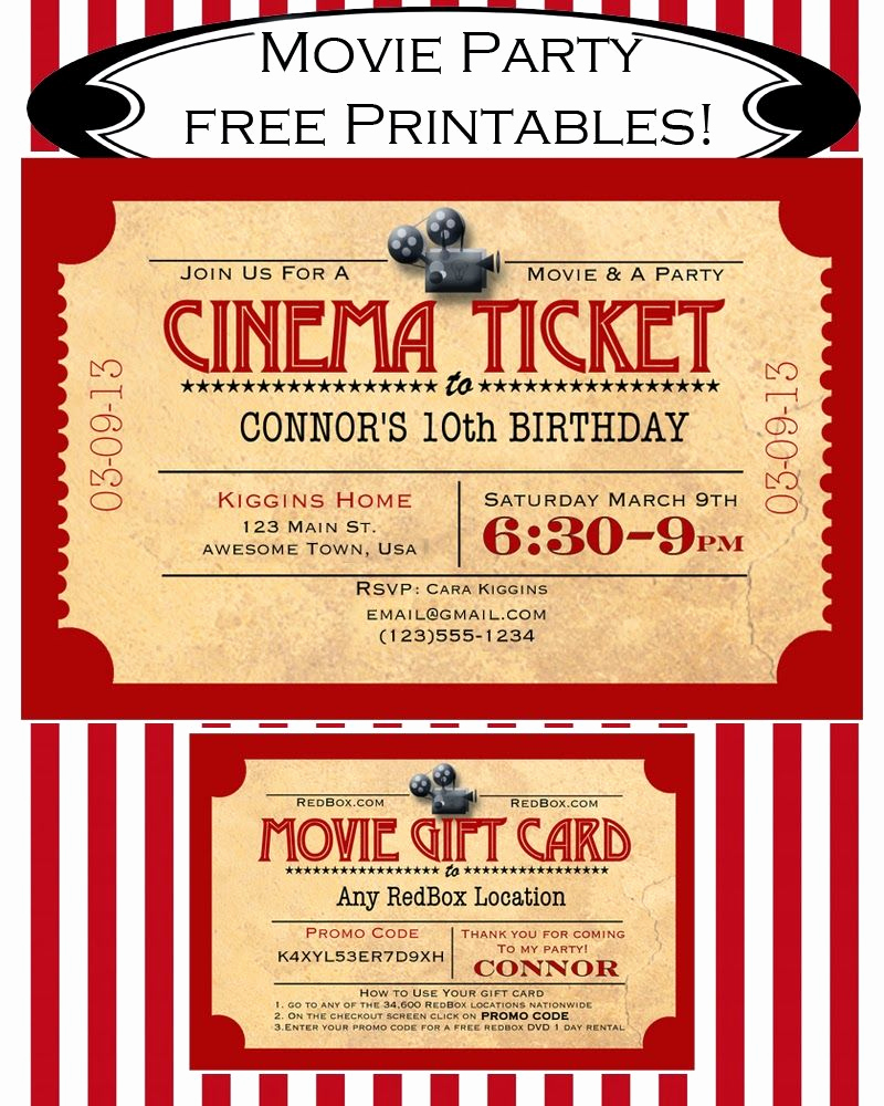 Movie Ticket Party Invitation Inspirational Like Mom and Apple Pie A Summer Movies Free