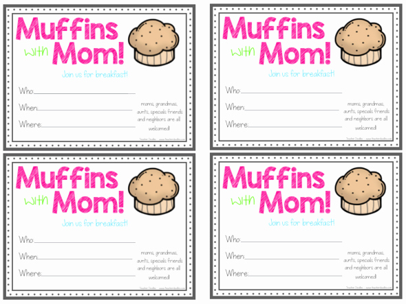 Muffins with Mom Invitation Elegant Muffins with Mom Invitation May Activities