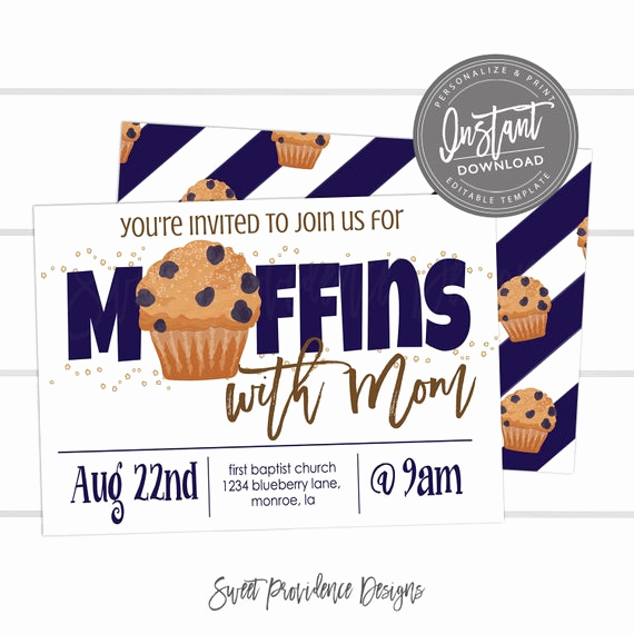 Muffins with Mom Invitation Template Beautiful Muffins with Mom Invitation School Flyer Mother S Day