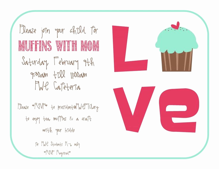 Muffins with Mom Invitation Template Elegant 16 Best Images About Muffins for Mom Donuts for Dad On