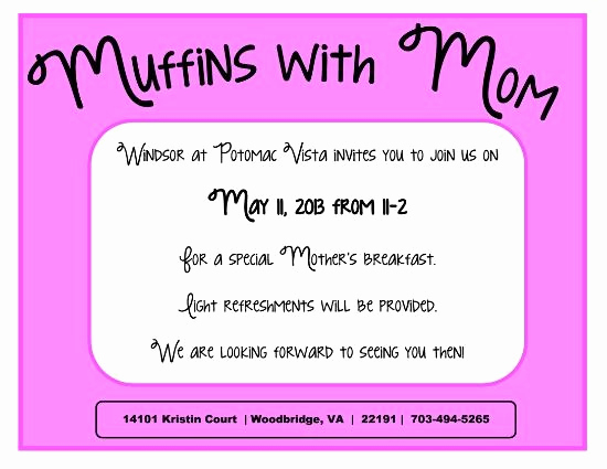 Muffins with Mom Invitation Template Lovely 16 Best Images About Muffins for Mom Donuts for Dad On