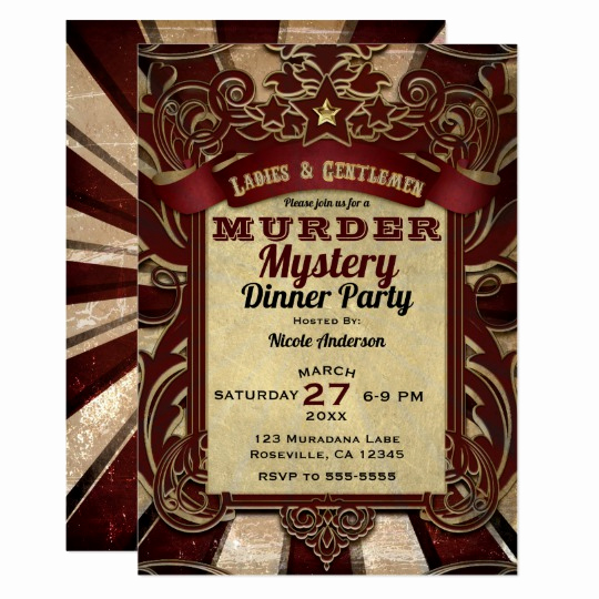 Murder Mystery Dinner Invitation Fresh Murder Mystery Dinner Party Invitation