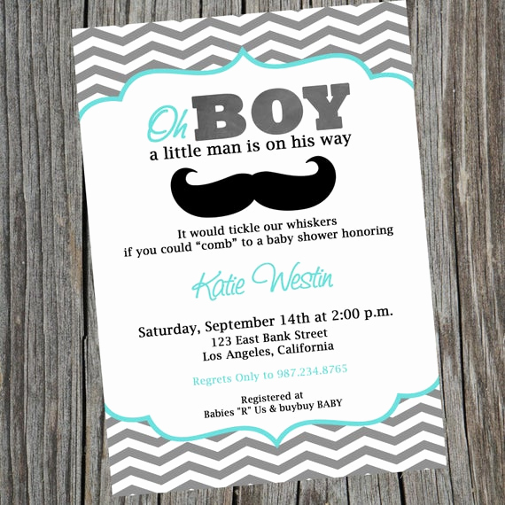 Mustache Baby Shower Invitation Fresh Mustache Invitation Mustache Baby Shower Invite Little Man