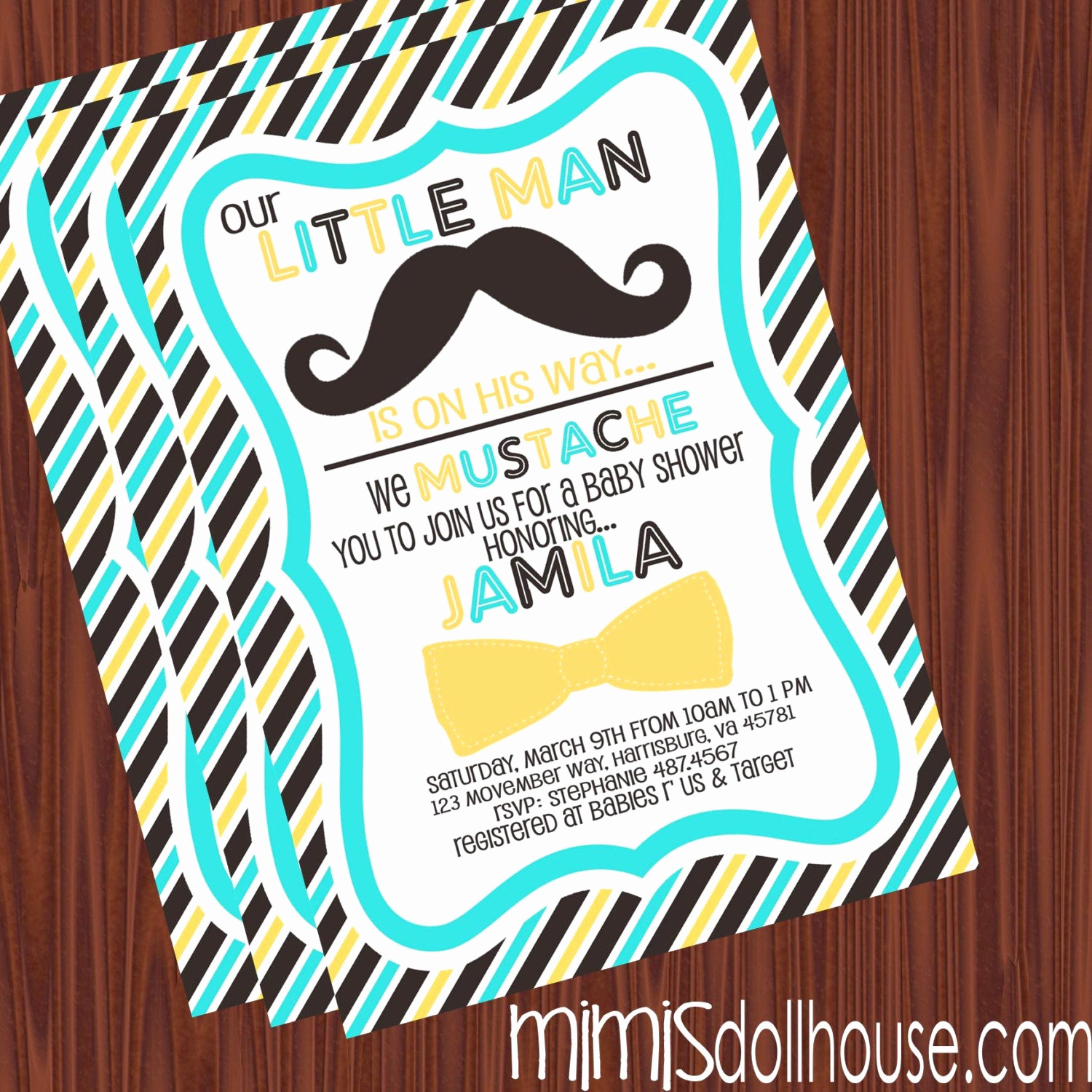 Mustache Baby Shower Invitation Luxury Little Man Invitation Printable Mustache Bash by