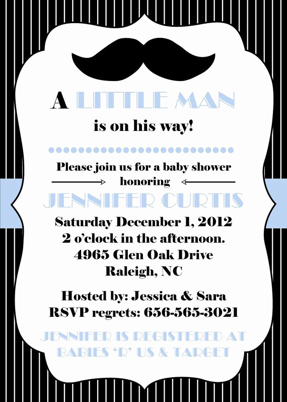 Mustache Baby Shower Invitation Templates Awesome Mustache Baby Shower Invitation