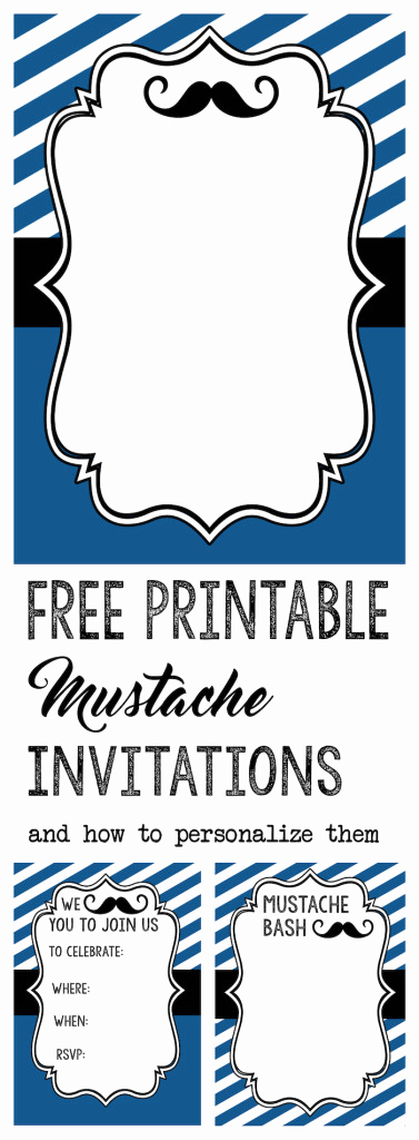 Mustache Baby Shower Invitation Templates Awesome Mustache Party Baby Shower or Birthday Invite Paper