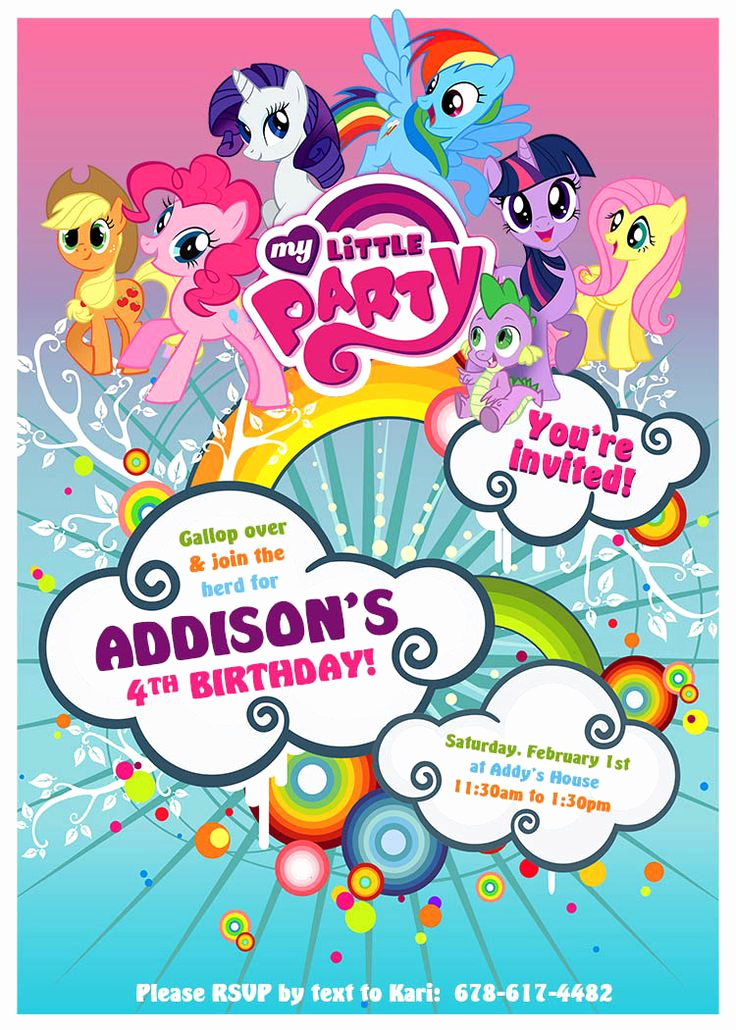My Little Pony Birthday Invitation Awesome 25 Best Ideas About My Little Pony Invitations On