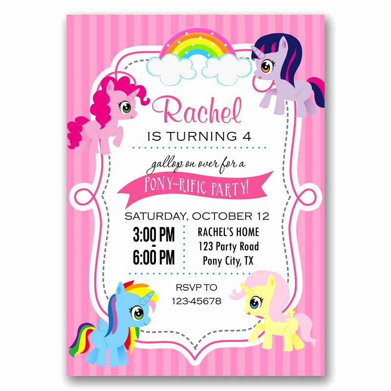 My Little Pony Birthday Invitation New My Little Pony Birthday Invitation Inspired Tweetpaperie