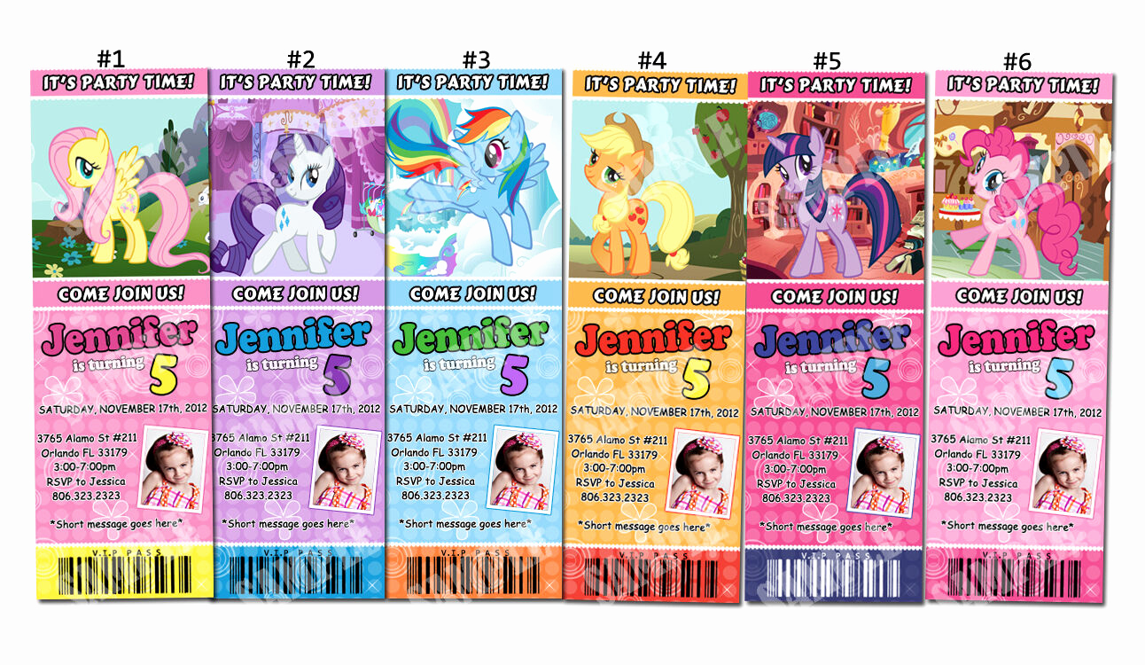 My Little Pony Invitation Ideas Fresh My Little Pony Custom Birthday Party Invitation Ticket