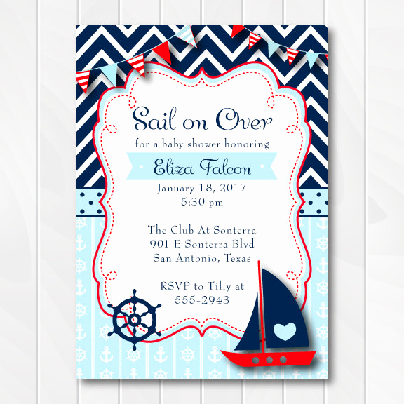Nautical Baby Shower Invitation Templates Beautiful Nautical Baby Shower Invitation for Boys Ahoy It S A Boy