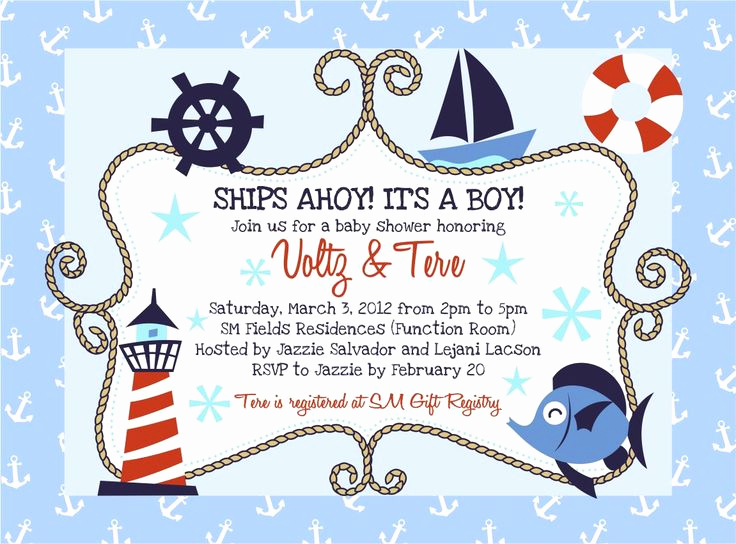 Nautical theme Baby Shower Invitation Best Of 36 Best Images About Baby Shower Gaston On Pinterest