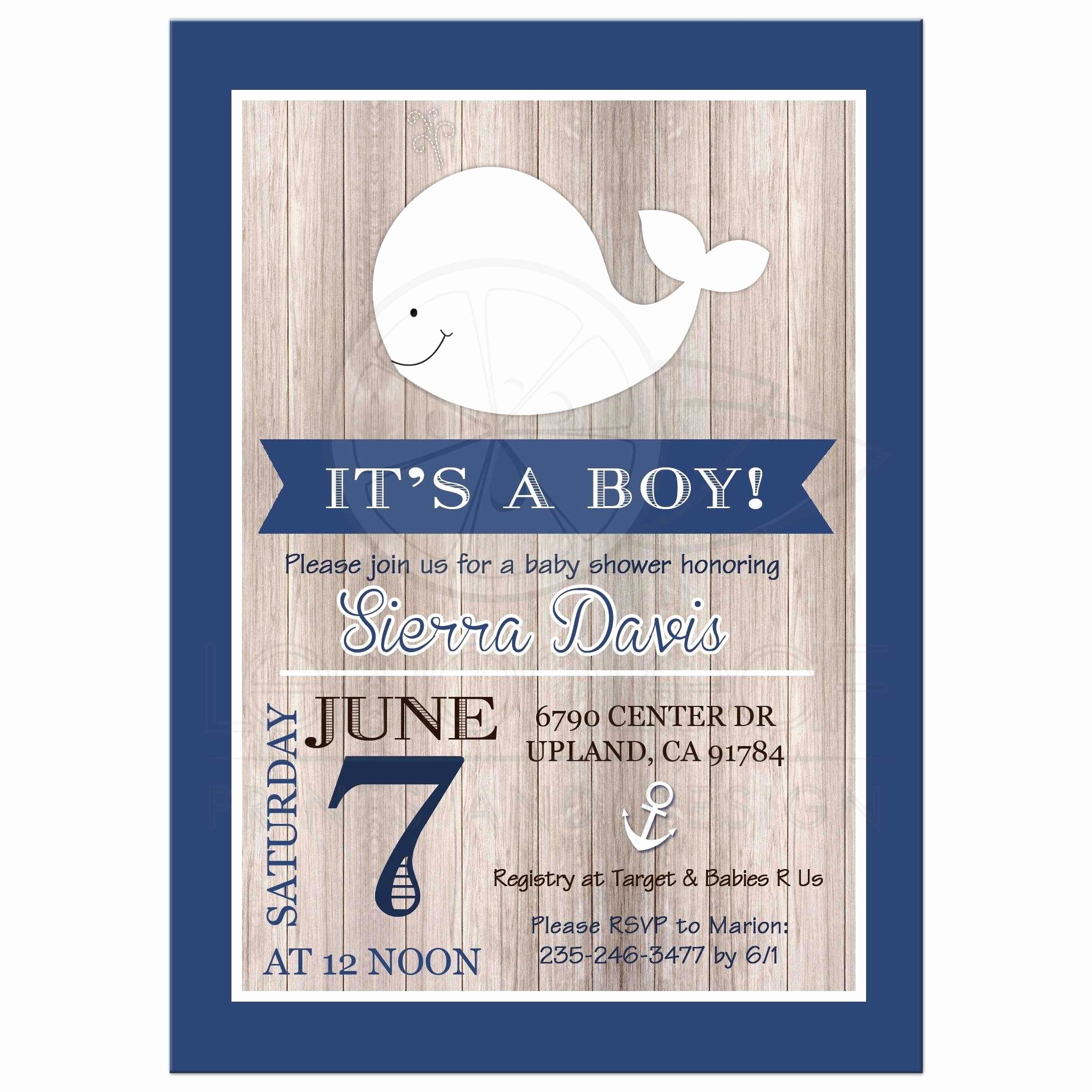 Nautical theme Baby Shower Invitation Best Of Rustic Nautical Whale White and Navy Baby Shower Invitation