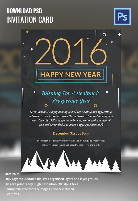 new years party invitation template