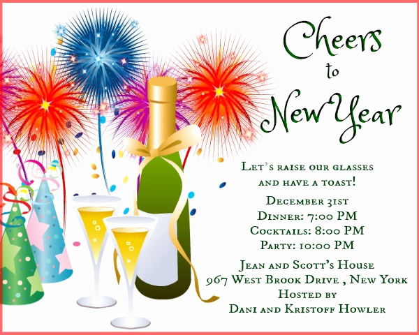 new year party invitation wording