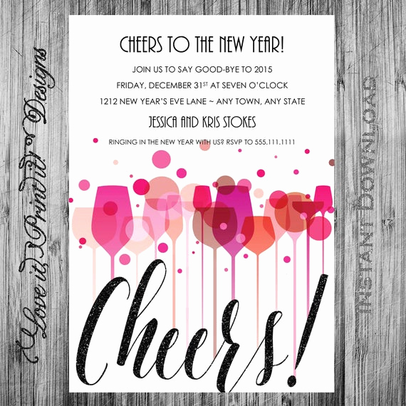 New Years Eve Invitation Templates Luxury New Year S Eve Party Invitation Diy Template Cheers New