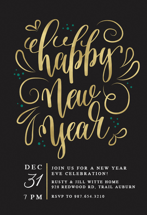 New Years Invitation 2019 Elegant New Years Swirls New Year Invitation Template Free