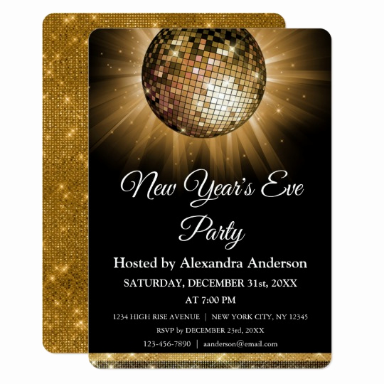 New Years Invitation 2019 Fresh 2019 New Year S Eve Party Gold Disco Ball Invitation
