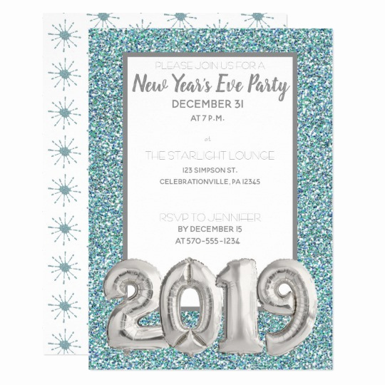 New Years Invitation 2019 Lovely Silver Balloon 2019 New Year S Eve Party Invitation