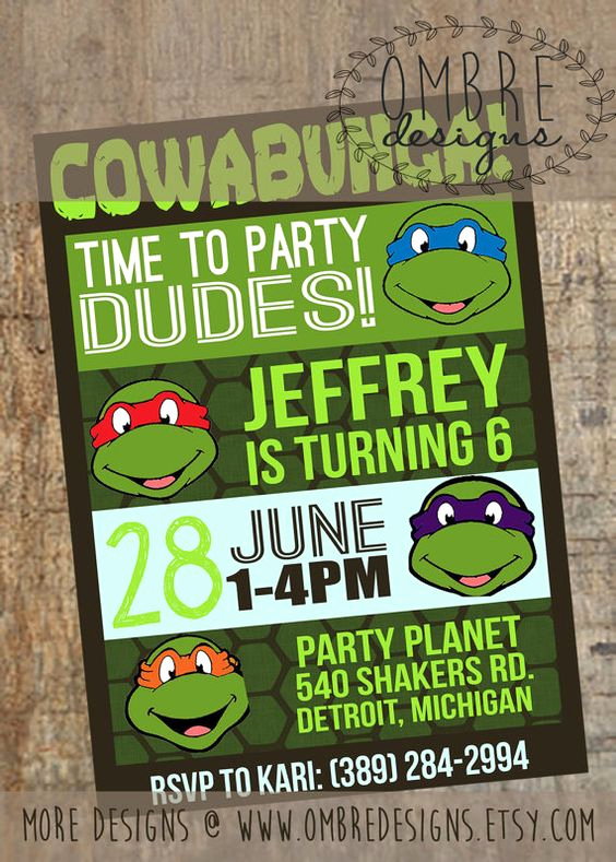 Ninja Turtle Birthday Invitation Inspirational Ninja Turtle Invitation Tmnt Invite Ninja Turtle Party