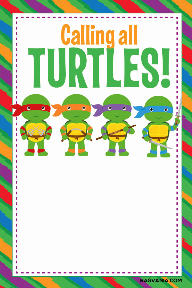 Ninja Turtle Birthday Invitation Template Best Of Free Printable Ninja Turtle Birthday Party Invitations