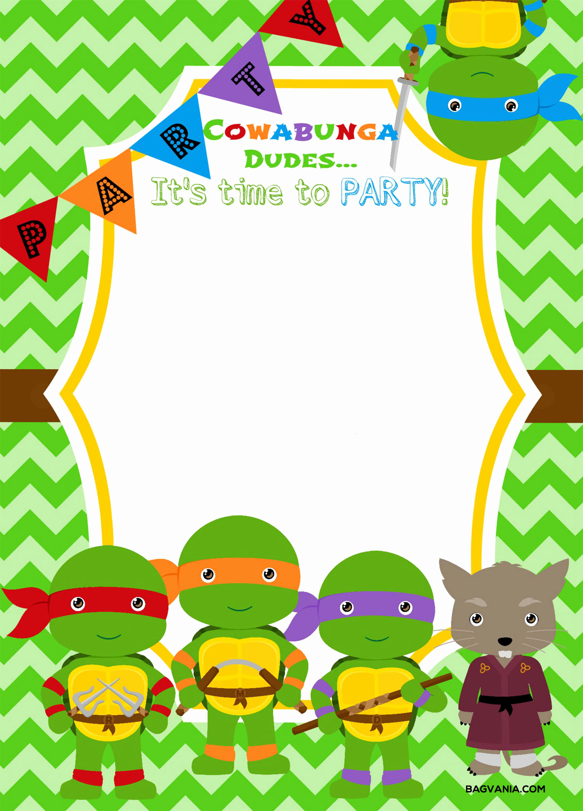 Ninja Turtle Birthday Invitation Template New Free Printable Ninja Turtle Birthday Party Invitations