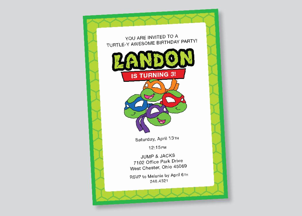 Ninja Turtle Invitation Template Awesome Ninja Turtle Invitation Templates