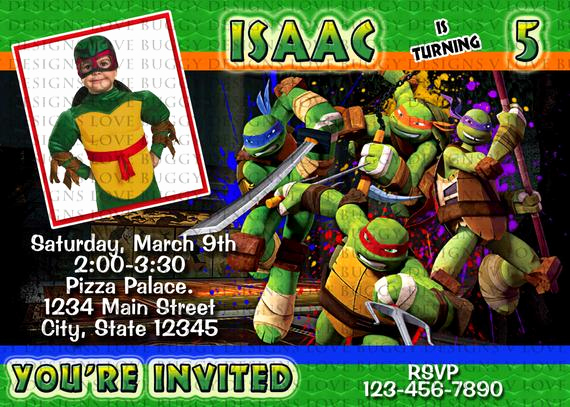Ninja Turtle Invitation Template New Ninja Turtle Invitation Tmnt Invitations Ninja Party Ninja