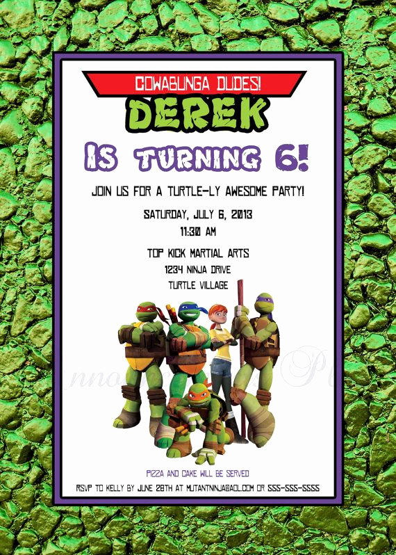 Ninja Turtles Invitation Ideas Elegant 14 Best Ninja Turtle Invitations Images On Pinterest