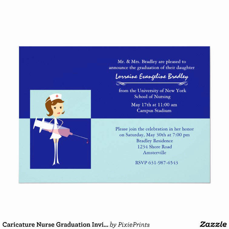 Nurse Graduation Invitation Template Inspirational Caricature Nurse Graduation Invitation