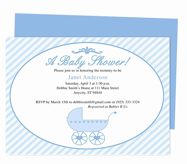 Office Baby Shower Invitation Best Of Pram Baby Shower Invite Templates Edit Yourself with Word