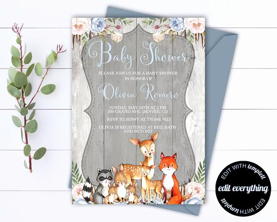 Office Baby Shower Invitation Template Inspirational Rustic Baby Shower Invitation Template Boy Baby Shower