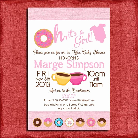 Office Baby Shower Invitation Wording Best Of Printable Fice Donut Baby Shower Invitation Great for